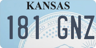 KS license plate 181GNZ