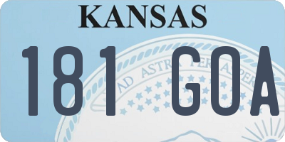 KS license plate 181GOA