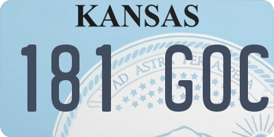KS license plate 181GOC