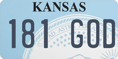 KS license plate 181GOD