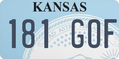 KS license plate 181GOF