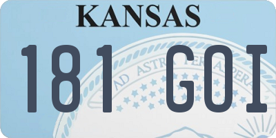 KS license plate 181GOI