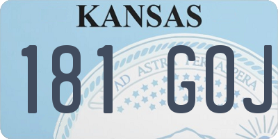 KS license plate 181GOJ
