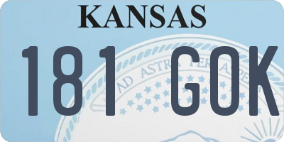 KS license plate 181GOK