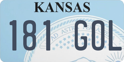 KS license plate 181GOL
