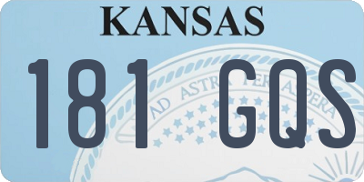 KS license plate 181GQS