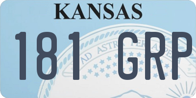 KS license plate 181GRP