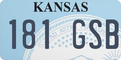 KS license plate 181GSB