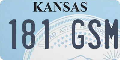KS license plate 181GSM
