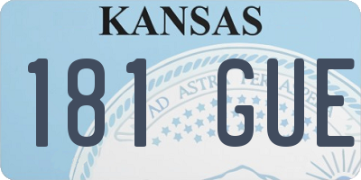 KS license plate 181GUE