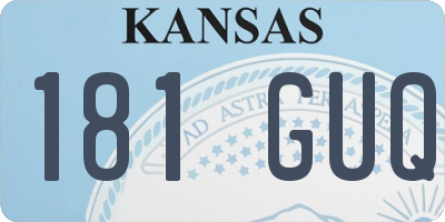 KS license plate 181GUQ