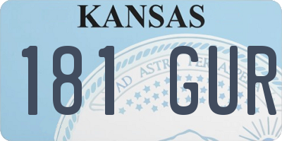 KS license plate 181GUR