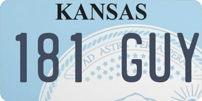 KS license plate 181GUY