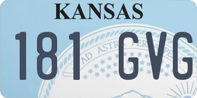 KS license plate 181GVG