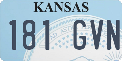 KS license plate 181GVN