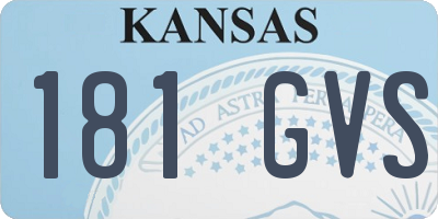 KS license plate 181GVS