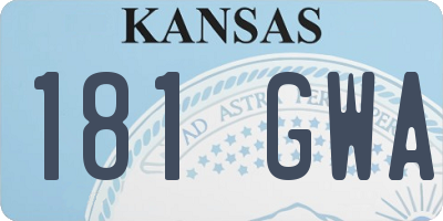KS license plate 181GWA