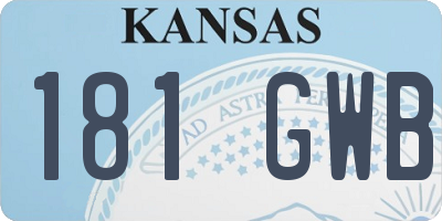 KS license plate 181GWB