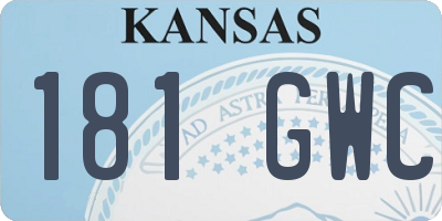 KS license plate 181GWC