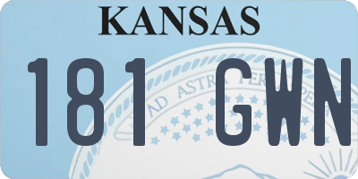 KS license plate 181GWN