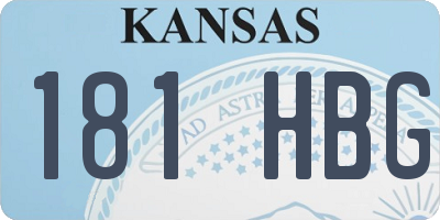 KS license plate 181HBG