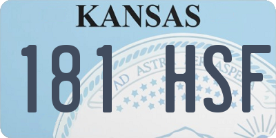 KS license plate 181HSF