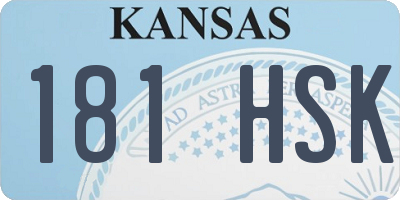 KS license plate 181HSK