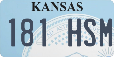 KS license plate 181HSM