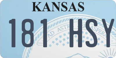 KS license plate 181HSY