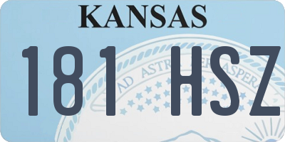 KS license plate 181HSZ