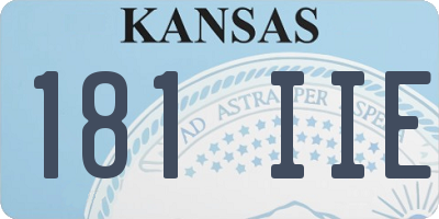 KS license plate 181IIE