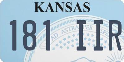 KS license plate 181IIR