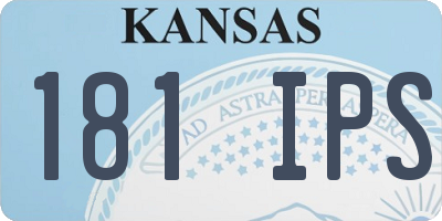 KS license plate 181IPS