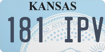 KS license plate 181IPV