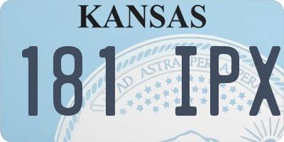 KS license plate 181IPX
