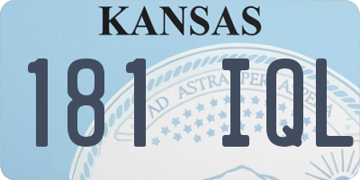 KS license plate 181IQL