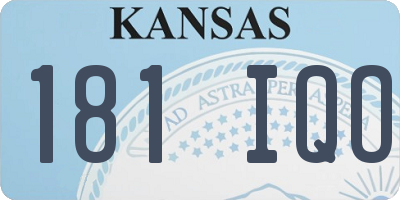 KS license plate 181IQO