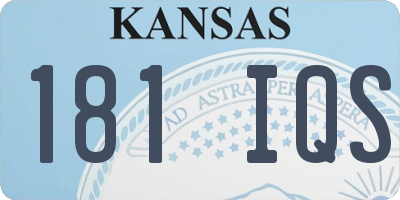 KS license plate 181IQS