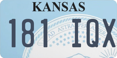 KS license plate 181IQX