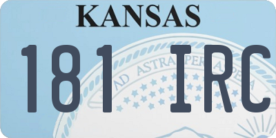 KS license plate 181IRC