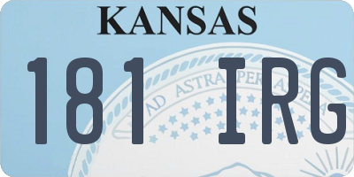 KS license plate 181IRG