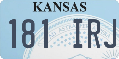 KS license plate 181IRJ