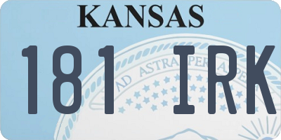 KS license plate 181IRK