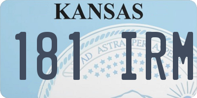 KS license plate 181IRM