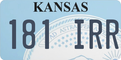 KS license plate 181IRR