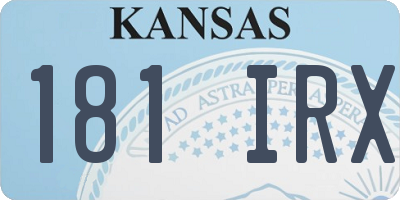 KS license plate 181IRX