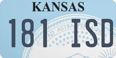 KS license plate 181ISD