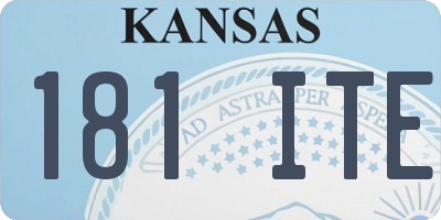 KS license plate 181ITE
