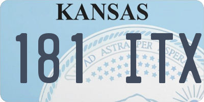 KS license plate 181ITX