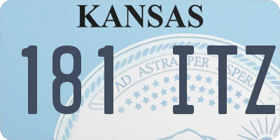 KS license plate 181ITZ